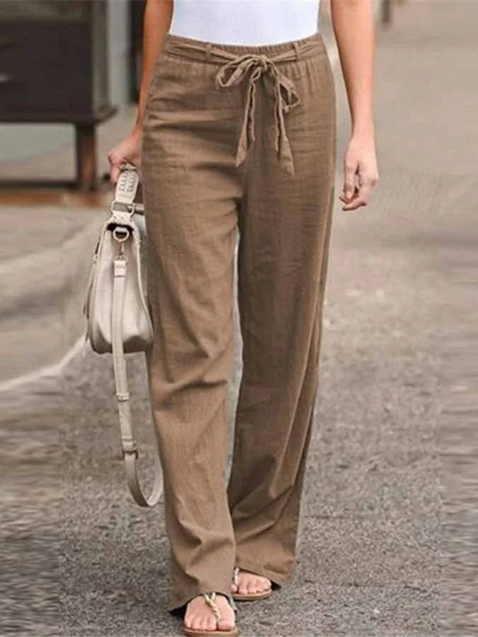 Levoire | Pantalons En Lin D'Été Pour Femmes Braun