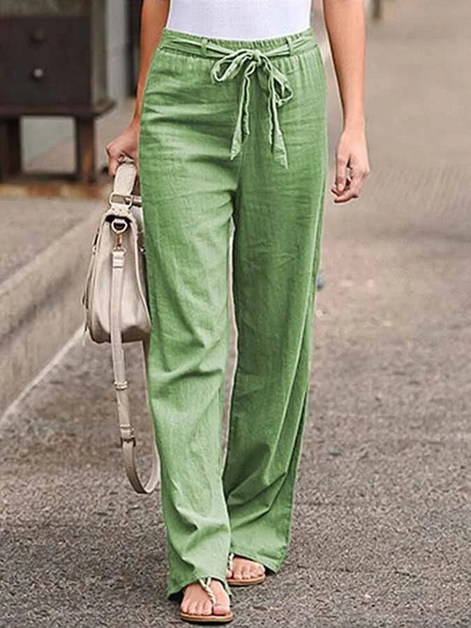 Levoire | Pantalons En Lin D'Été Pour Femmes Vert