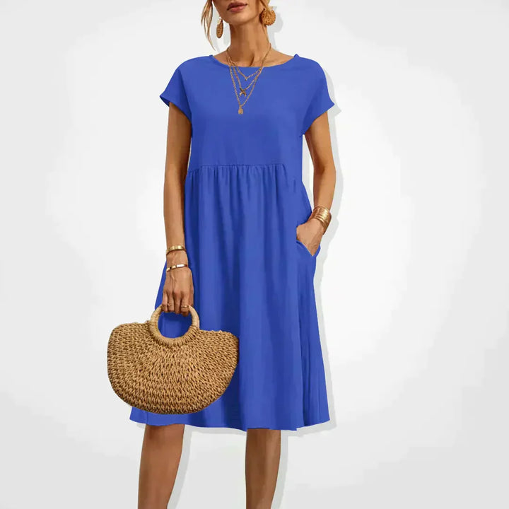 Levoire | Robe Midi Décontractée À Coupe Ample Pour Femmes Bleu