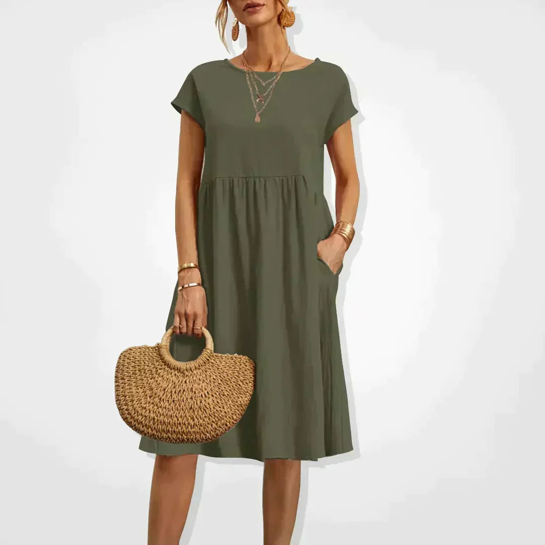 Levoire | Robe Midi Décontractée À Coupe Ample Pour Femmes Vert