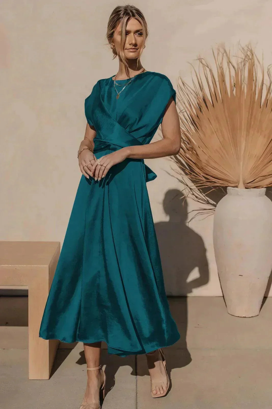 Levoire | Robe De Soirée En Satin De Soie Pour Femmes Merivesi vert