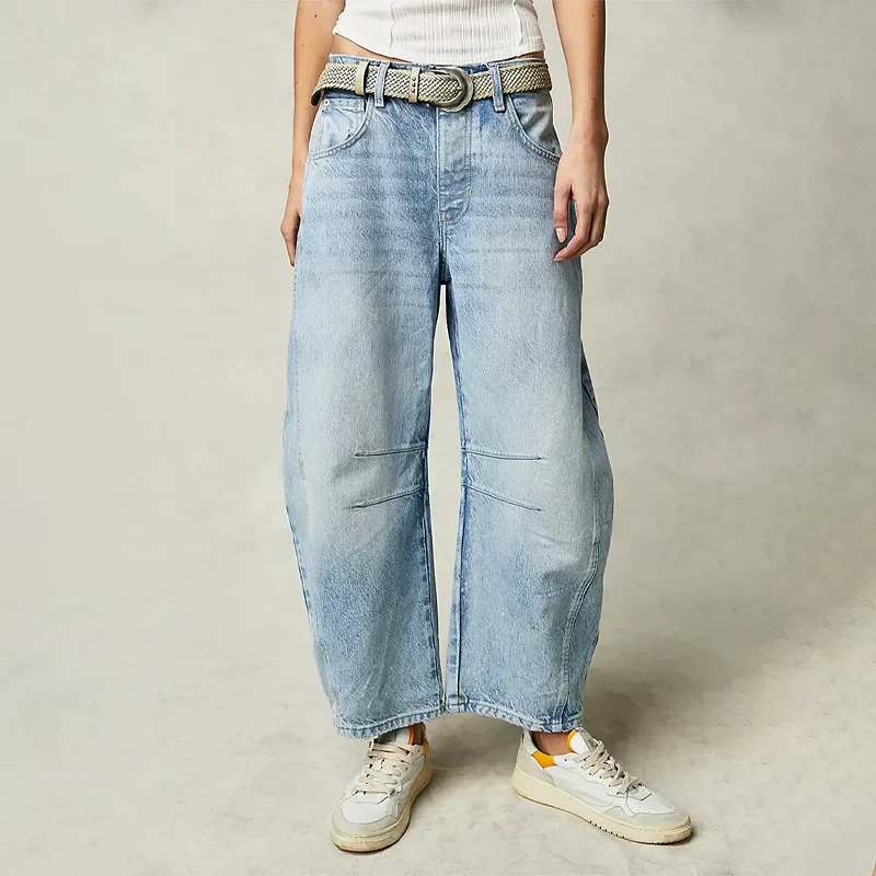Levoire | Pantalons En Denim Confortables À Jambe Large Bleu clair