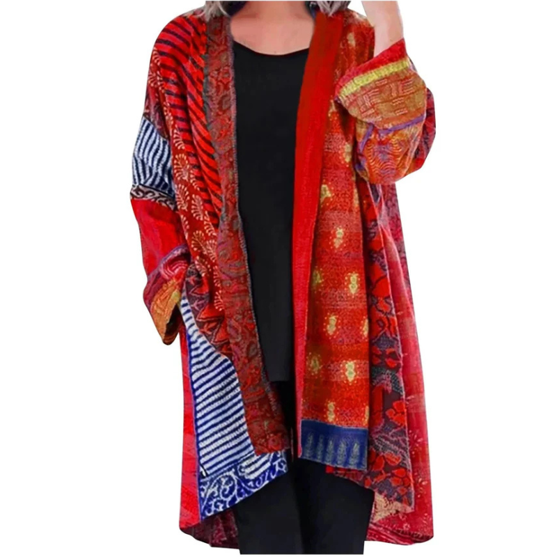 Levoire | Veste Couleurs Vives Ouverte Front Plus Size Veste Vêtements Féminins Rot