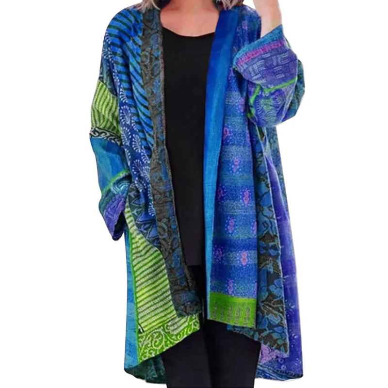 Levoire | Veste Couleurs Vives Ouverte Front Plus Size Veste Vêtements Féminins Bleu