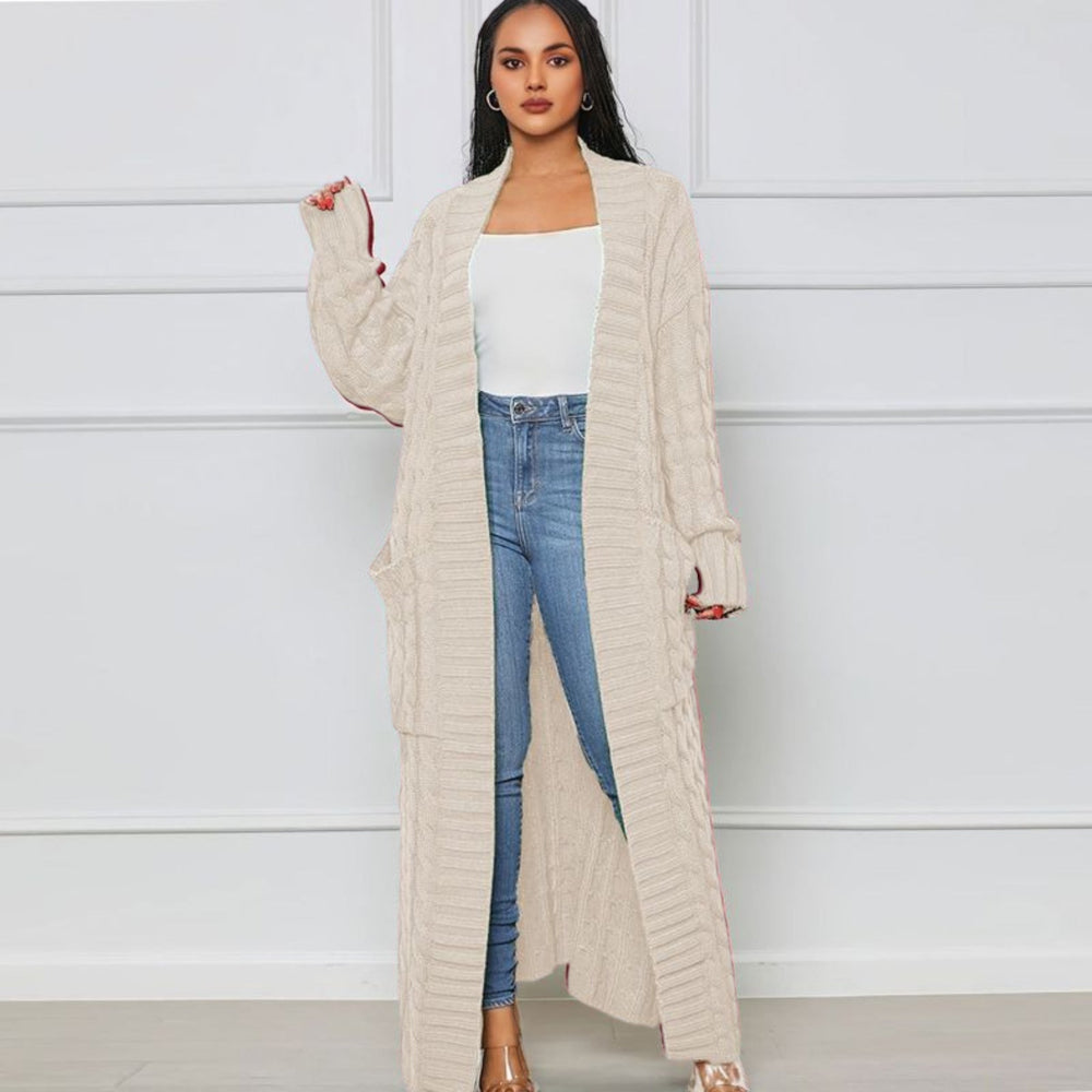 Levoire | Grande Taille Ouverte Gilet Tricoté Gilet Femme Crème