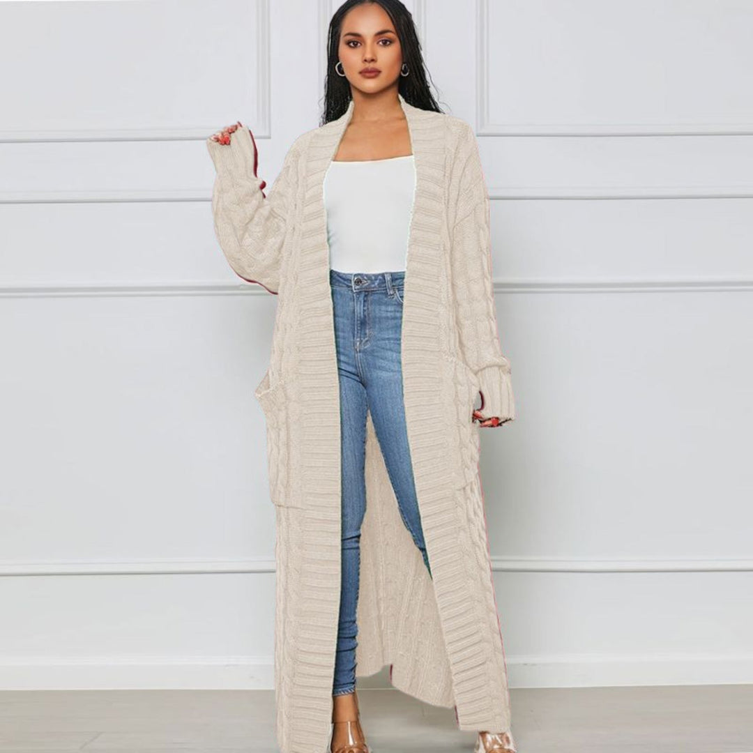Levoire | Grande Taille Ouverte Gilet Tricoté Gilet Femme Crème