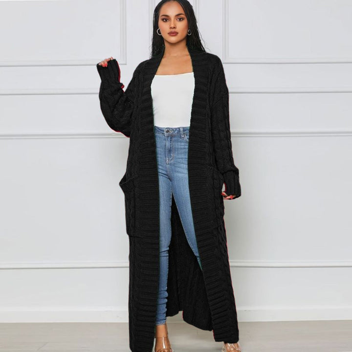 Levoire | Grande Taille Ouverte Gilet Tricoté Gilet Femme Noir