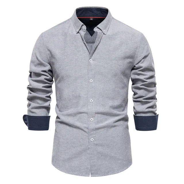 Levoire | Chemise À Col Inversé Pour Hommes Gris