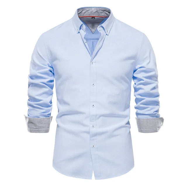 Levoire | Chemise À Col Inversé Pour Hommes Bleu claire