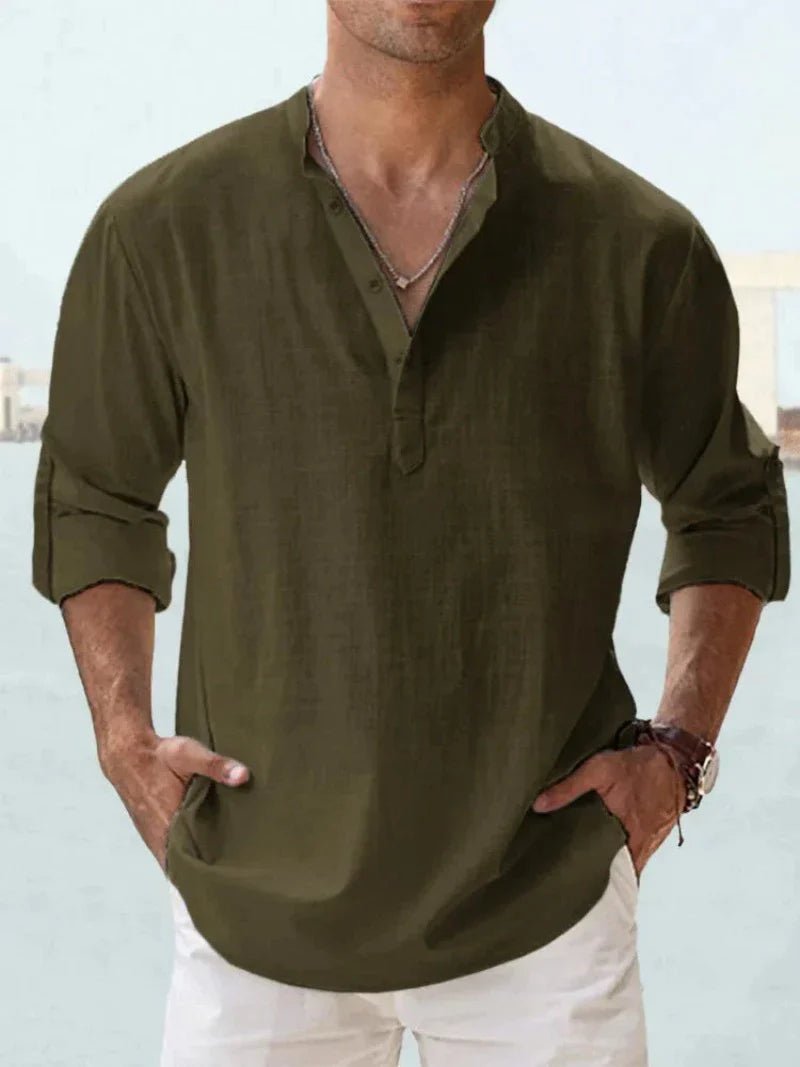 Levoire | Chemise À Manches Longues Confortable armeenavihre vert