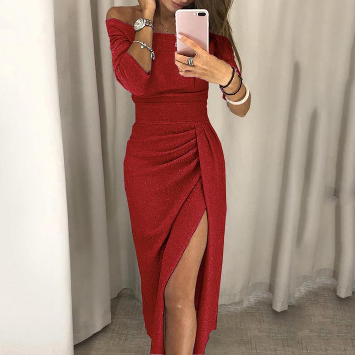Levoire | Robe Maxi Élégante Avec Fente Rouge