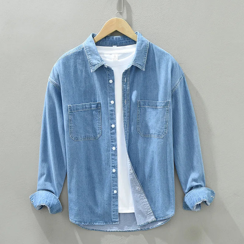 Levoire | Chemise En Denim Intemporel Hommes Bleu foncé