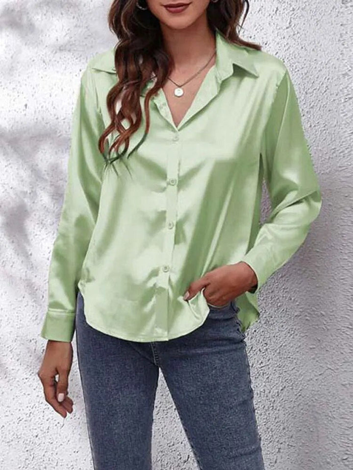 Levoire | Chemise Satinée Polyvalente Et Moderne Vert clair