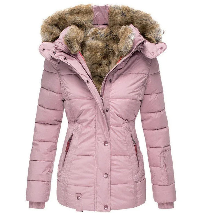 Levoire | Manteau d'hiver chaud doublé de cuir Rosa