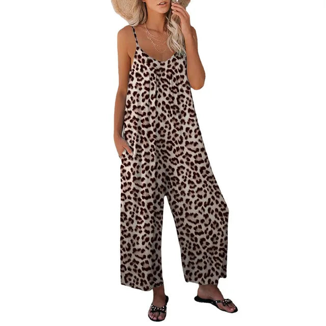 Levoire | Combinaison Avec Imprime Leopard Coupe Decontractee Femmes Khaki