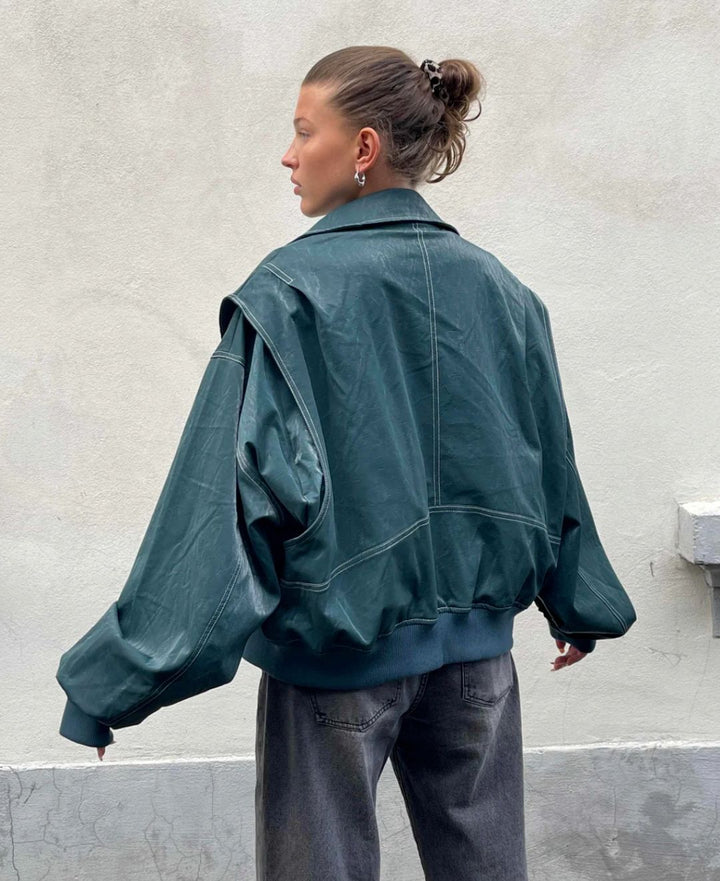 Levoire | Grande Taille Veste Zippée Manteau D'Hiver Femmes Vert