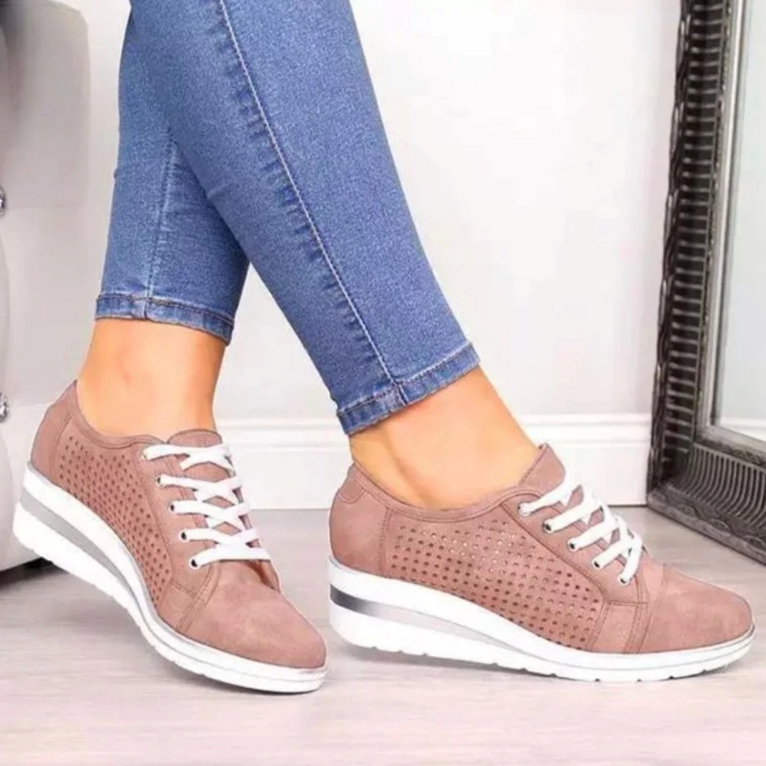 Levoire | Chaussures Plates Pour Femmes Avec Motif Ajouré Rose clair