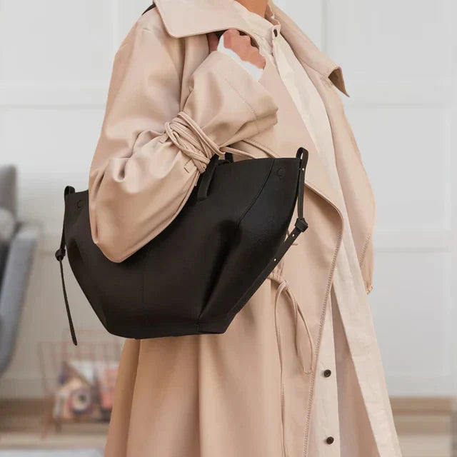 Levoire | Sac Vintage Cuir Synthétique Sac À Bandoulière Grand Sac De Courses Noir