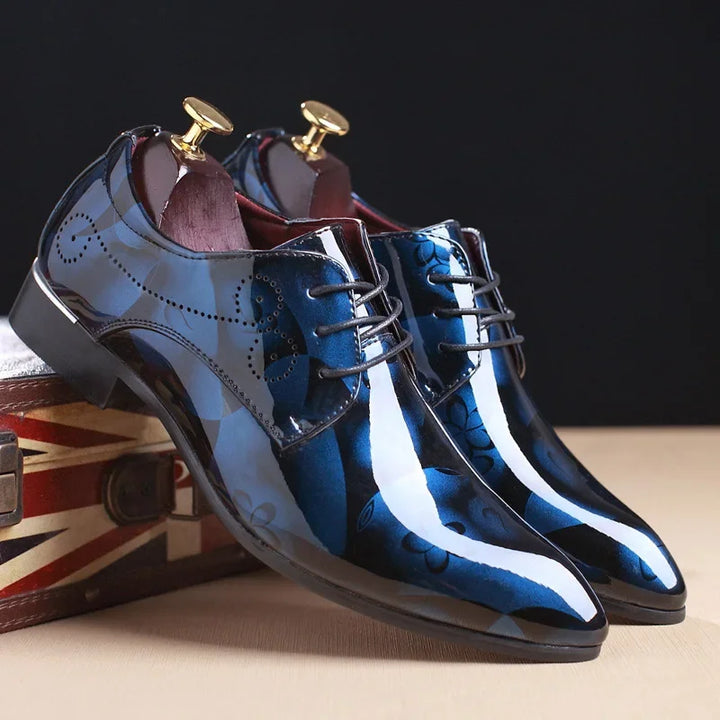 Levoire | Chaussures Oxford En Cuir Formelles Pour Hommes Bleu