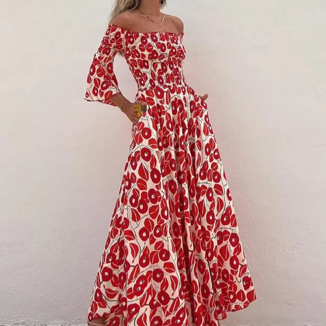 Levoire | Robe Maxi À Épaule Dégagée Imprimée XXL