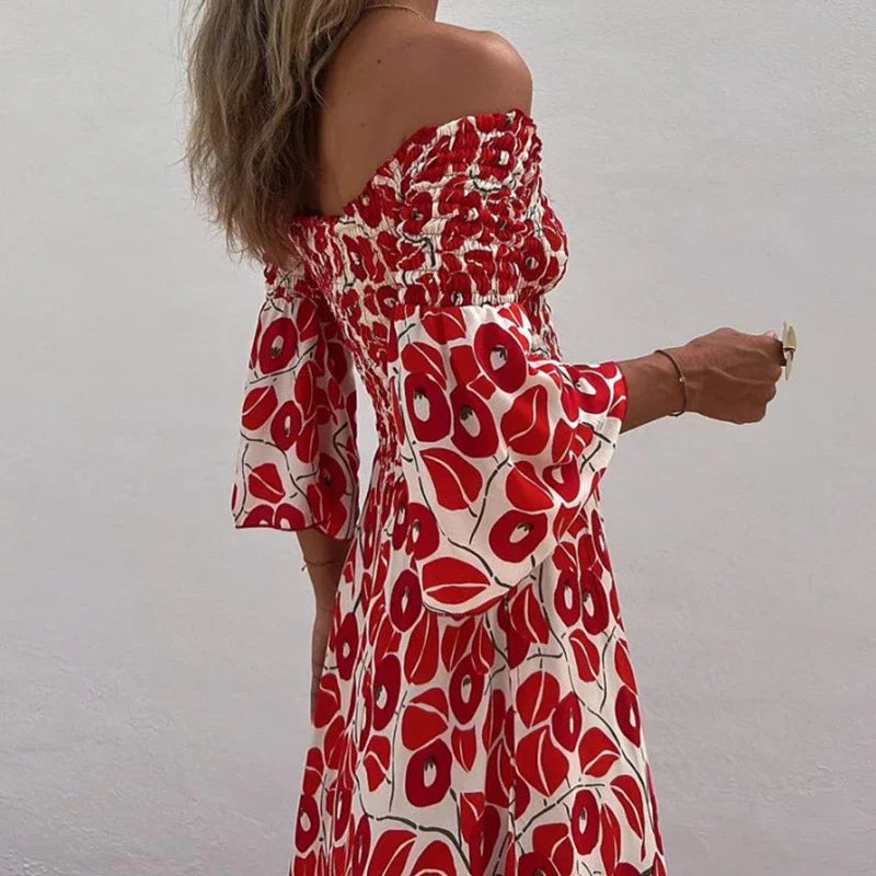 Levoire | Robe Maxi À Épaule Dégagée Imprimée
