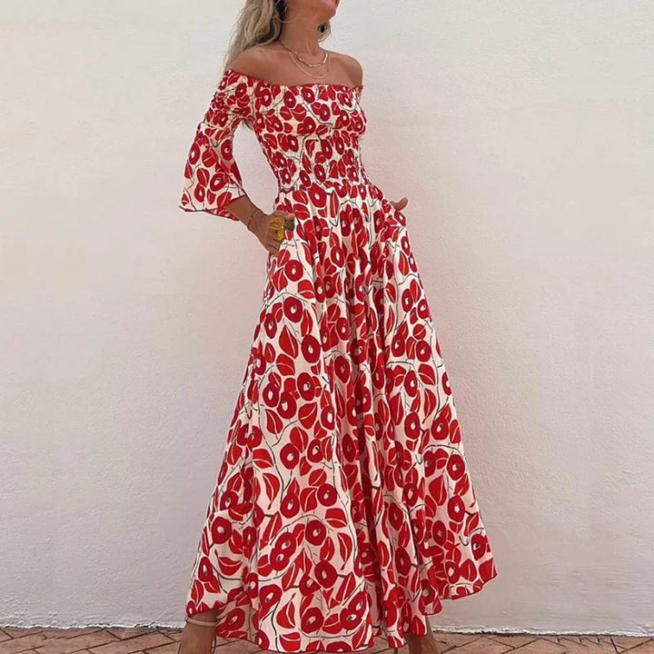 Levoire | Robe Maxi À Épaule Dégagée Imprimée