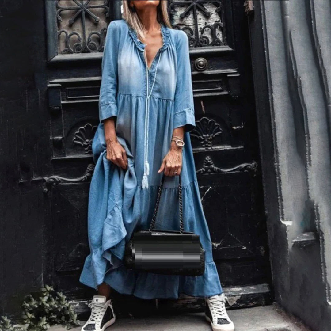 Levoire | Rento V-Dress Robe Maxi Sans Manches Avec De Longues Manches