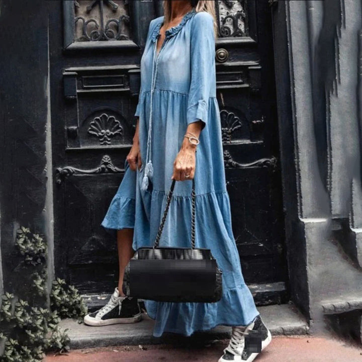 Levoire | Rento V-Dress Robe Maxi Sans Manches Avec De Longues Manches