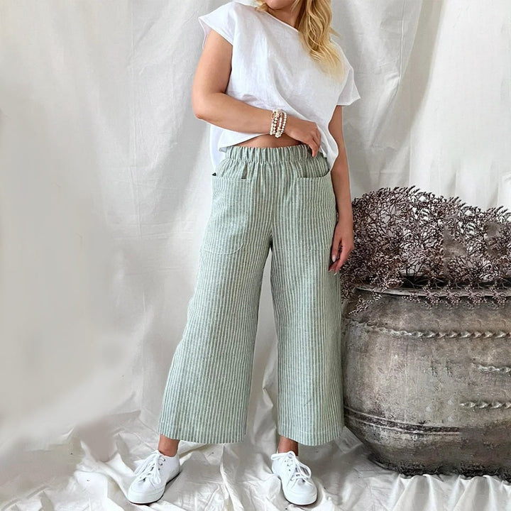 Levoire | Pantalons De Course Rentokangas À Rayures Vert