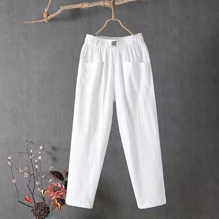 Levoire | Pantalon Coton Taille Élastique Pantalon D'Été Vêtements Pour Femmes Blanc