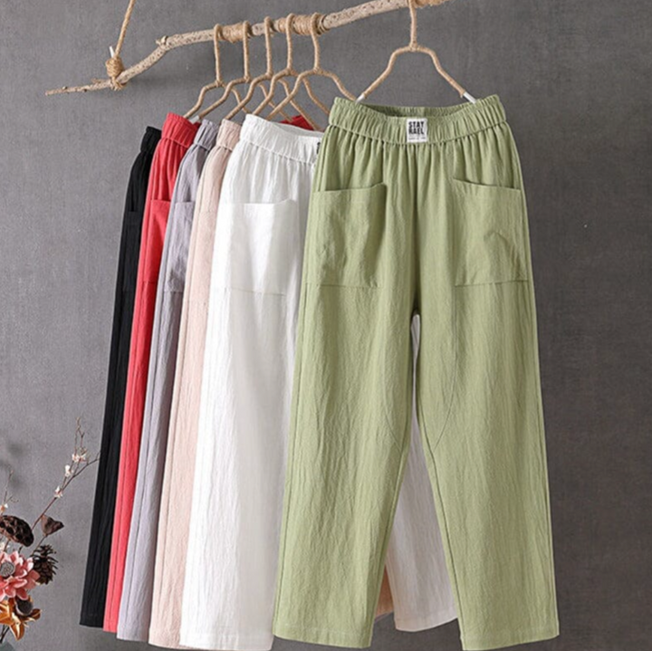 Levoire | Pantalon Coton Taille Élastique Pantalon D'Été Vêtements Pour Femmes