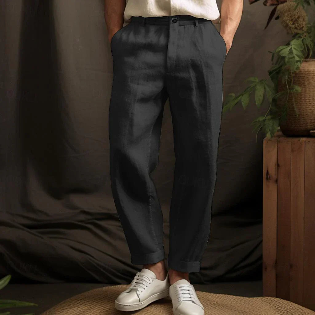 Levoire | Pantalon Léger Droit Coupe Ajustée Pantalon Homme Noir