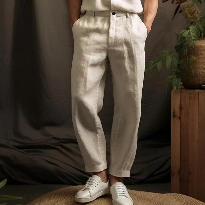 Levoire | Pantalon Léger Droit Coupe Ajustée Pantalon Homme Beige