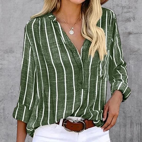 Levoire | Chemisier À Bouton Rayé Vêtements Pour Femmes Vert
