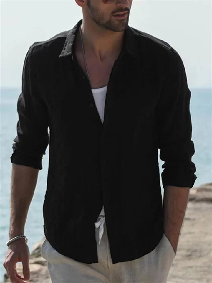 Levoire | Chemise À Manches Courtes En Coton Chemise Boutonnée Vêtements Pour Hommes Noir