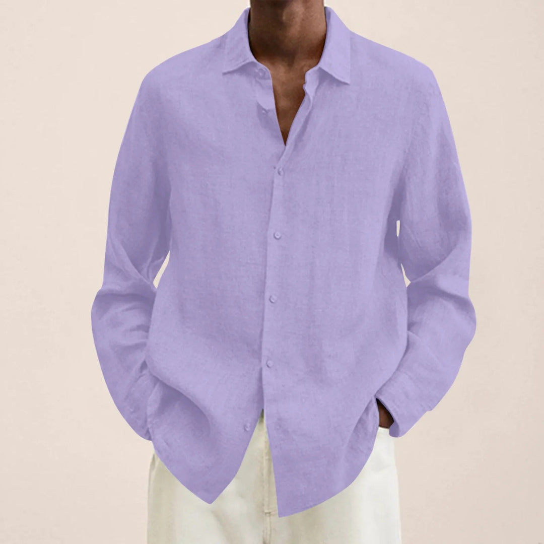 Levoire | Coton Modèle Décontracté Chemise À Boutons Vêtements Pour Hommes Violet