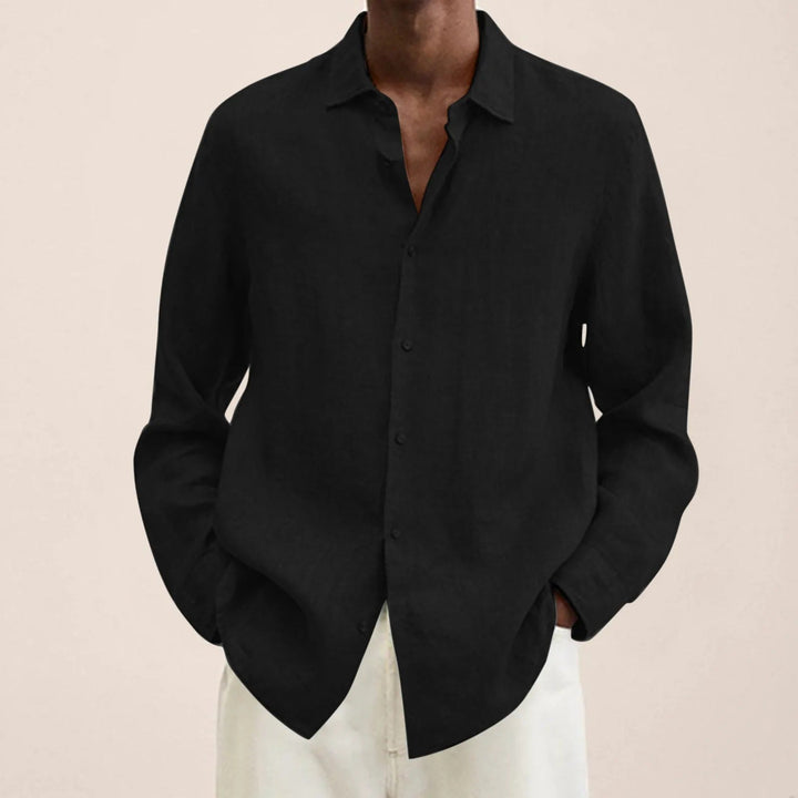 Levoire | Coton Modèle Décontracté Chemise À Boutons Vêtements Pour Hommes Noir
