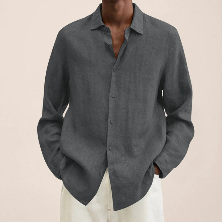Levoire | Coton Modèle Décontracté Chemise À Boutons Vêtements Pour Hommes Gris foncé