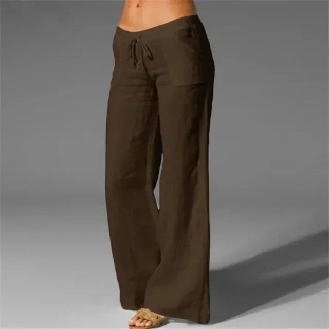 Levoire | Pantalon D'Été Avec Cordon Pantalon À Jambe Large Vêtements Pour Femmes Braun