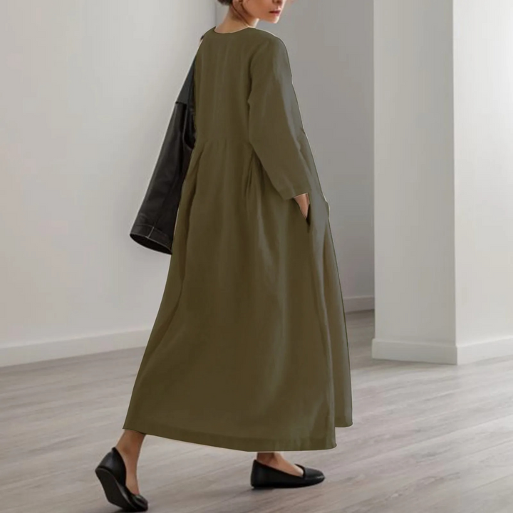 Levoire | Manches Longues Coupe Ample Robe Maxi Avec Poches