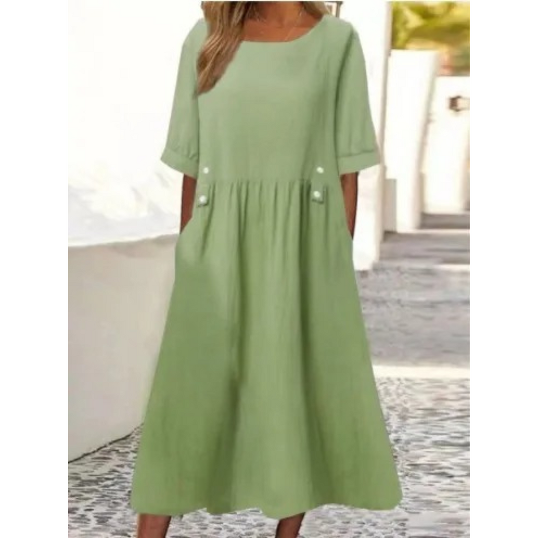Levoire | Robe À Col Rond Et Fermeture À Boutons