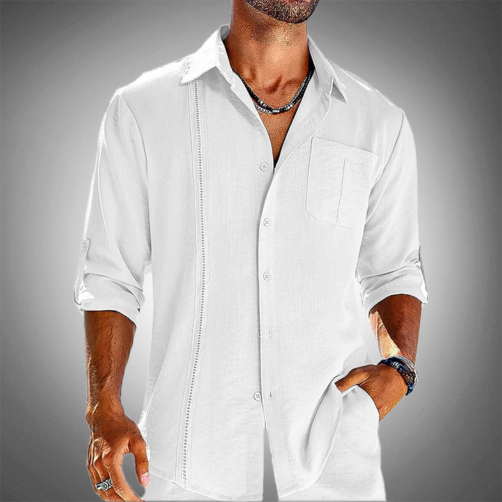 Levoire | Coton Chemise À Manches Courtes Boutonnée Chemise Pour Hommes Blanc
