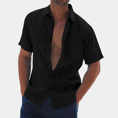 Levoire | Fermeture À Boutons Chemise À Col Châle À Manches Courtes Chemise Pour Hommes