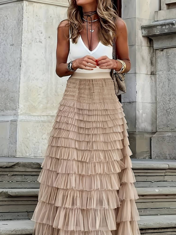 Levoire | Jupe En Tulle Intemporelle Élégante & Sophistiquée Sable