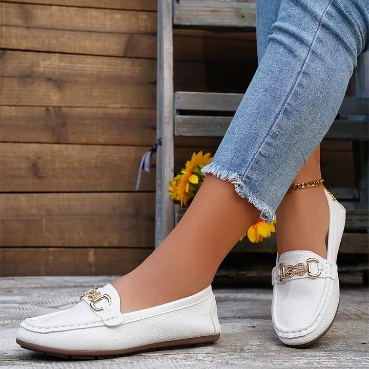 Levoire | Mocassins, Plat, Léger, Chaussures Pour Femmes, Chaussures D'Été Blanc