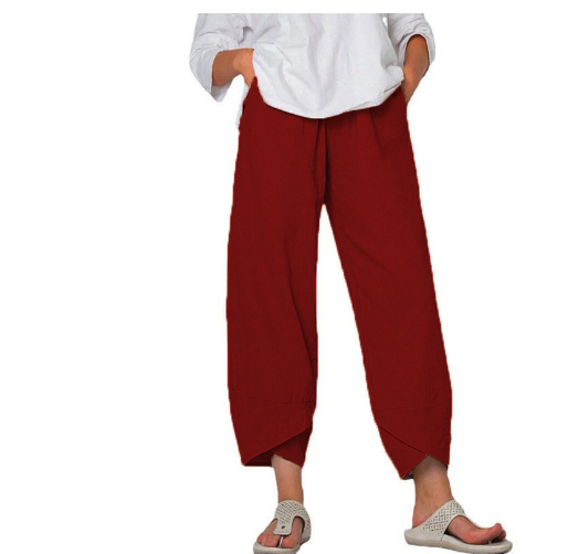 Levoire | Pantalon Fit Femme Pantalon D'Été Léger En Lin Rot