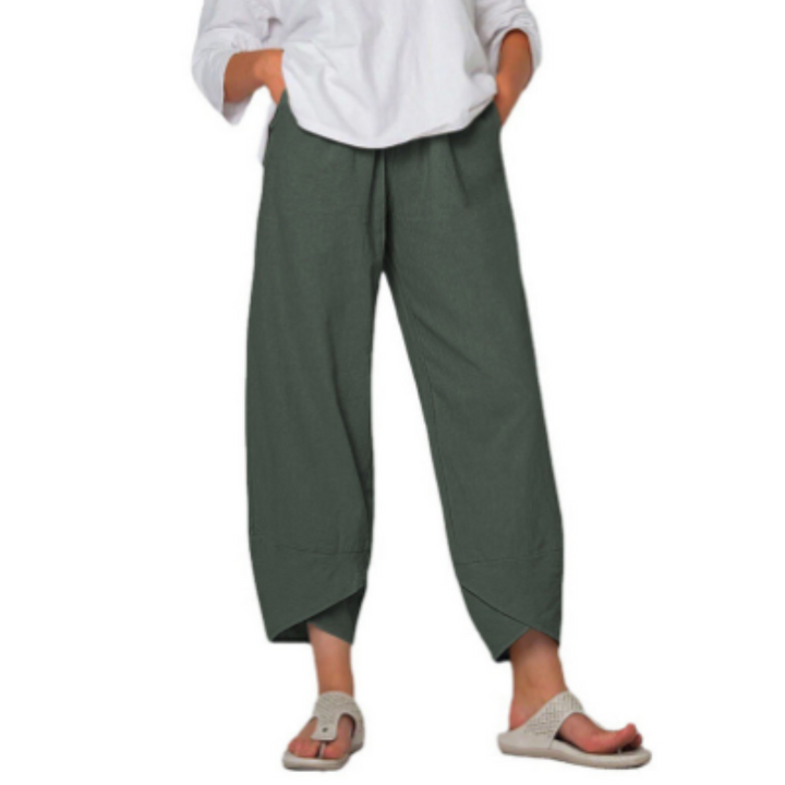 Levoire | Pantalon Fit Femme Pantalon D'Été Léger En Lin Sauge