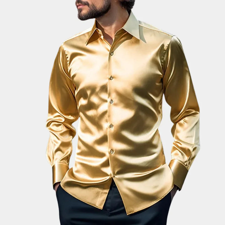 Levoire | Chemise Satin Luxueuse Jaune