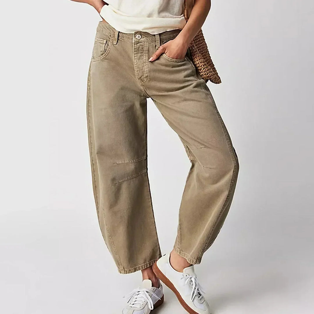 Levoire | Jean Baggy Taille Basse Femme Beige