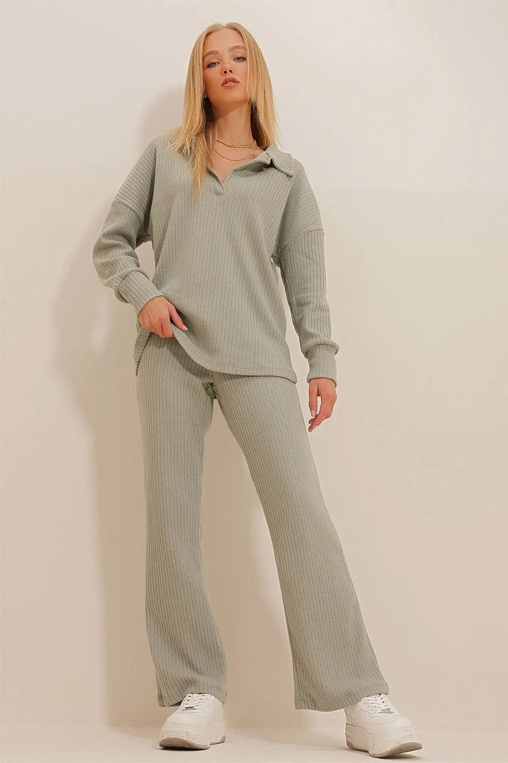 Levoire | Long Sleeve Flared Pants Two Piece Set Women'S Loungewear